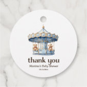 ありがとうテディベアーツインボーイ赤ちゃんシャワー フェイバータグ (裏面)