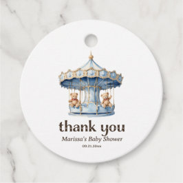 ありがとうテディベアーツインボーイ赤ちゃんシャワー フェイバータグ