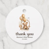 ありがとうテディベア男女兼用ベビーシャワー フェイバータグ (裏面)