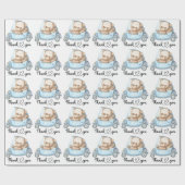 ありがとうテディベア赤ちゃんシャワーコレクティーラッピング ラッピングペーパー (フラット)