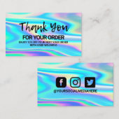 ありがとうトレンディーカラーホロインスタグラム割引 名刺 (正面/裏面)