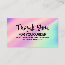 ありがとうトレンディーカラーホロインスタグラム割引 名刺