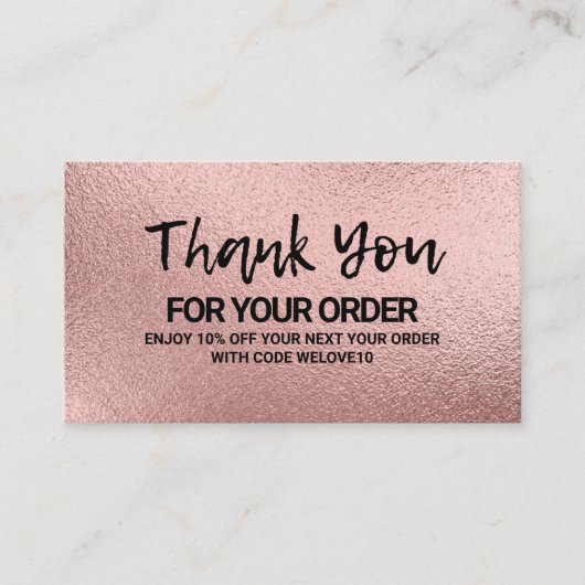 ありがとうトレンディーバラ金ゴールドinstagram割引 名刺 (正面)