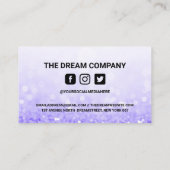 ありがとうトレンディーパープルグリッターinstagram割引 名刺 (裏面)