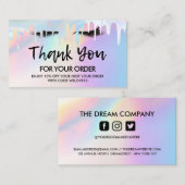 ありがとうトレンディーホログラフィックインスタグラム割引 名刺 (正面/裏面)