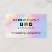 ありがとうトレンディーホログラフィックインスタグラム割引 名刺 (裏面)