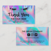 ありがとうトレンディーホログラフィックラッシュディスカウント 名刺 (正面/裏面)