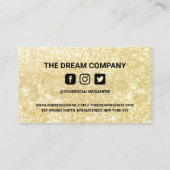 ありがとうトレンディー金ゴールドグリッターinstagram割引 名刺 (裏面)