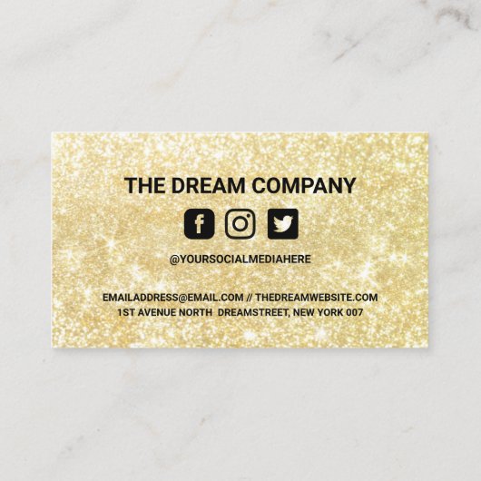 ありがとうトレンディー金ゴールドグリッターinstagram割引 名刺 (裏面)