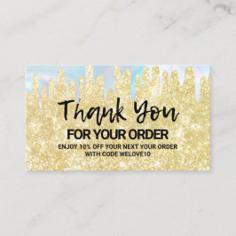 ありがとうトレンディー金ゴールドグリッターinstagram割引 名刺