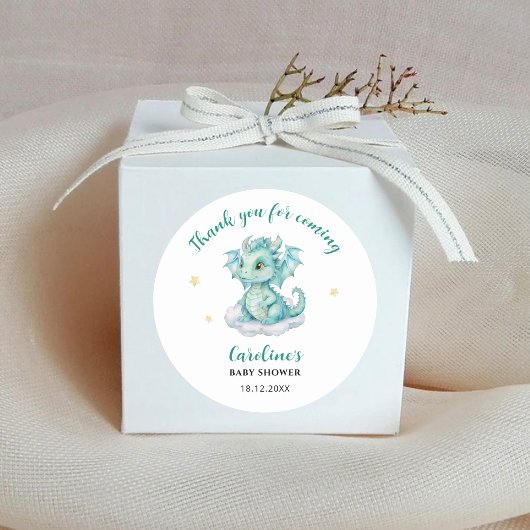 ありがとうドラゴンベビーシャワー ラウンドシール