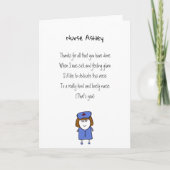 ありがとうナースかわいい詩カスタマイズサンキュー可能 カード (正面)