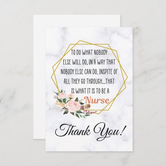 ありがとうナースカード-ナース日-ナース週表 サンキューカード (正面/裏面)