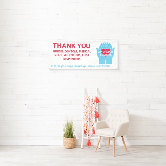 ありがとうナースドク救済ターズハンズカスタム文字 横断幕 (インサイチュ)