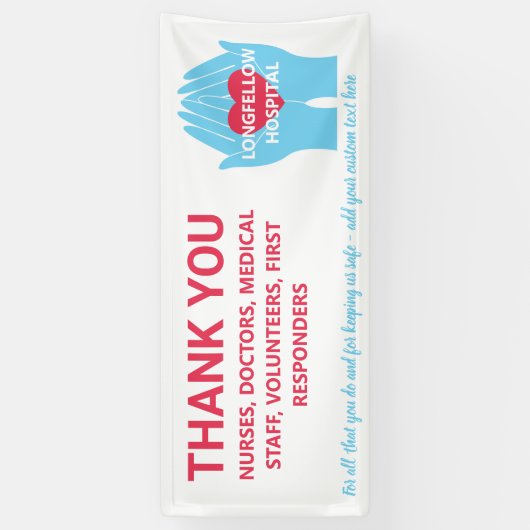 ありがとうナースドク救済ターズハンズカスタム文字 横断幕 (縦)