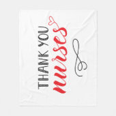 ありがとうナース|おもしろいフォント フリースブランケット (正面)