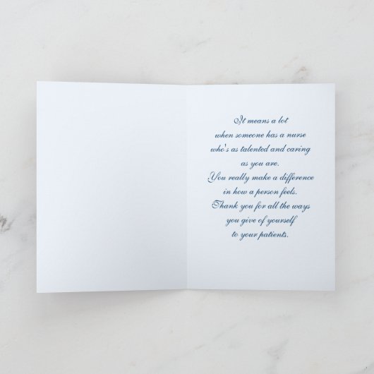 ありがとうナース。デイジーデザイングリーティングカード サンキューカード (内部)
