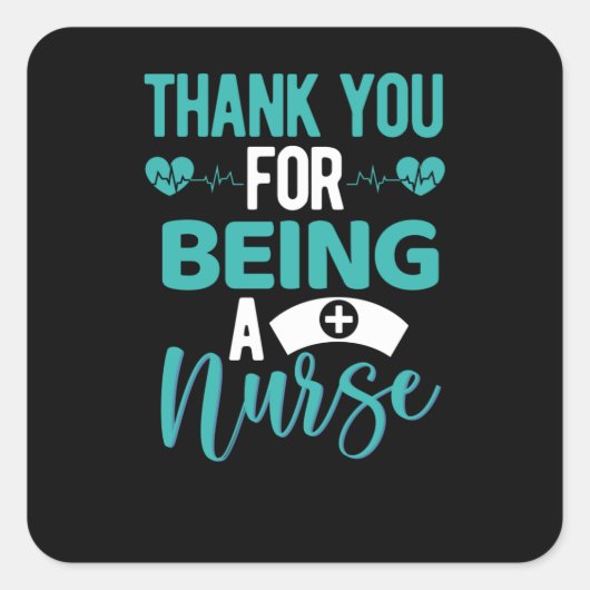 ありがとうナース-ナース感謝 スクエアシール (正面)