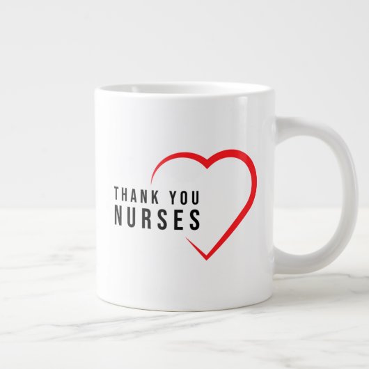 ありがとうナース|ハートレッド ジャンボコーヒーマグカップ (右)
