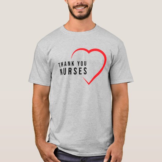 ありがとうナース|ハートレッド Tシャツ (正面)