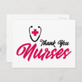 ありがとうナース|ピンク ポストカード (正面/裏面)