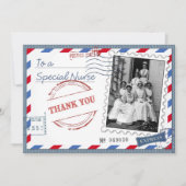 ありがとうナース。ヴィンテージナースフラットカード サンキューカード (正面)