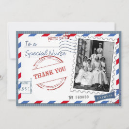 ありがとうナース。ヴィンテージナースフラットカード サンキューカード