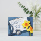 ありがとうナース。春ダフォジル及び聴診器 ポストカード (スタンド正面)