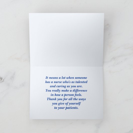 ありがとうナース。水仙・聴診器カード サンキューカード (内部)