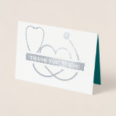 ありがとうナース。聴診器および春デイジー 箔カード (正面)