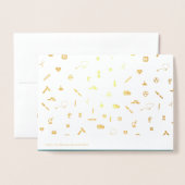 ありがとうナース。聴診器とデイジー贅沢 箔カード (裏面封筒付き)