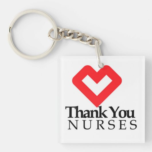 ありがとうナース|赤いハート キーホルダー (正面)