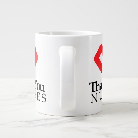 ありがとうナース|赤いハート ジャンボコーヒーマグカップ (裏面)