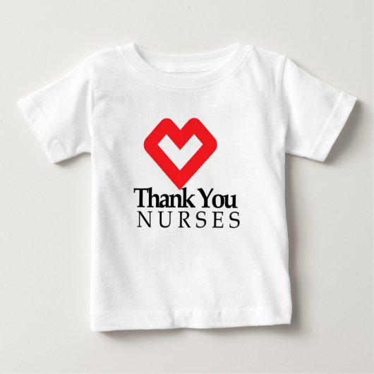 ありがとうナース|赤いハート ベビーTシャツ (正面)