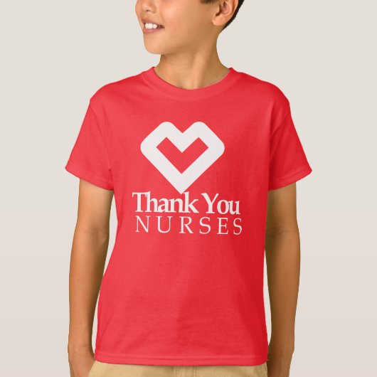 ありがとうナース|赤いハート Tシャツ (正面)