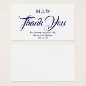 ありがとうネイビー航海のブルーいかり結婚のカード (正面&裏面)