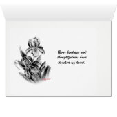 ありがとうノートカード、アイリススケッチ (内部横(下))