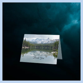 ありがとうノートカード、山、湖、中空白の部 サンキューカード