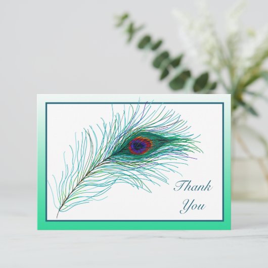 ありがとうノート、孔雀の羽根 サンキューカード (スタンド正面)