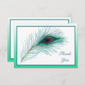 ありがとうノート、孔雀の羽根 サンキューカード (正面/裏面)