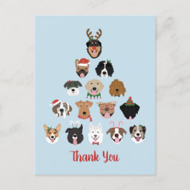 ありがとうハッピーパウリデイズの犬のクリスマスツリー ポストカード