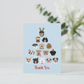 ありがとうハッピーパウリデイズ犬のクリスマスツリー ポストカード (スタンド正面)