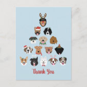 ありがとうハッピーパウリデイズ犬のクリスマスツリー ポストカード (正面)