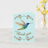 ありがとうハミングバード カード (黄色い花)