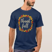 ありがとうハロウィンの葉のリース Tシャツ (正面)