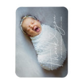 ありがとうハートかわいいミニマル生誕発表 マグネット (縦)