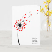 ありがとうハートとタンポポ カード (黄色い花)