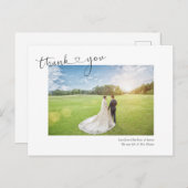 ありがとうハートタイポグラフィ結婚写真はがき シーズンポストカード (正面/裏面)