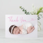 ありがとうハートベビー写真誕生のお知らせ サンキューカード (スタンド正面)
