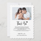 ありがとうハートモダン誕生新生児写真 案内状 (裏面)